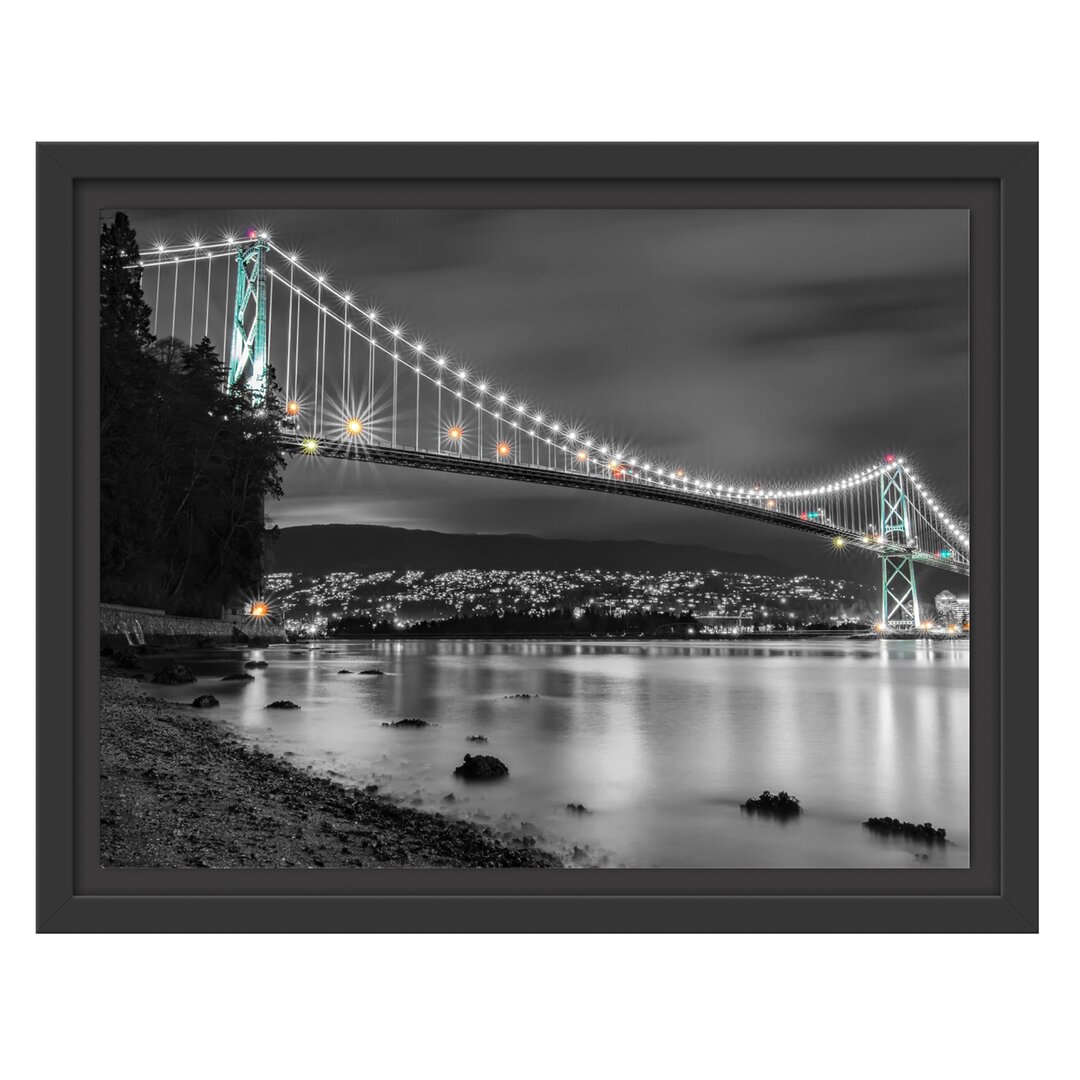 Leinwandbild „Lions Gate Bridge in Vancouver A", Grafikdruck