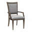 Ensemble de 2 fauteuils transitionnels gris et brun, tissu et revêtement de siège en bois