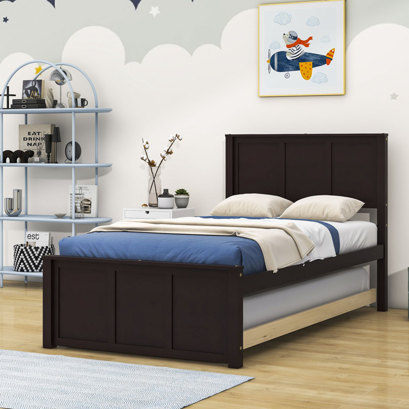 Lit plateforme simple en bois, Espresso