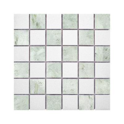 Marbre Ming Green et Thassos à damier adouci

Mosaïque murale et de plancher