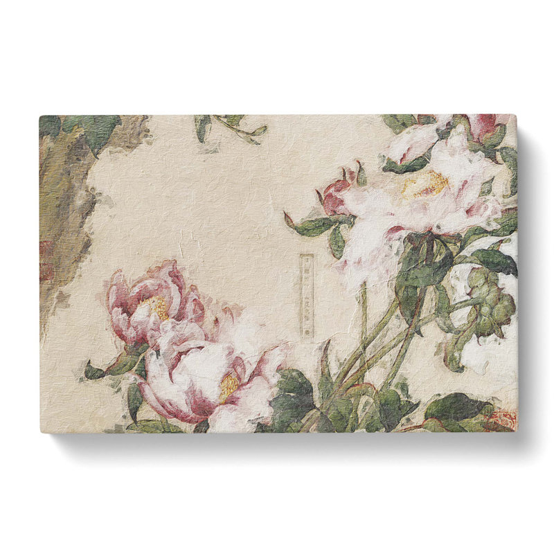 Peony Flowers by Lang Shining - Wrapped Canvas, 50cm H x 76cm W x 3cm D