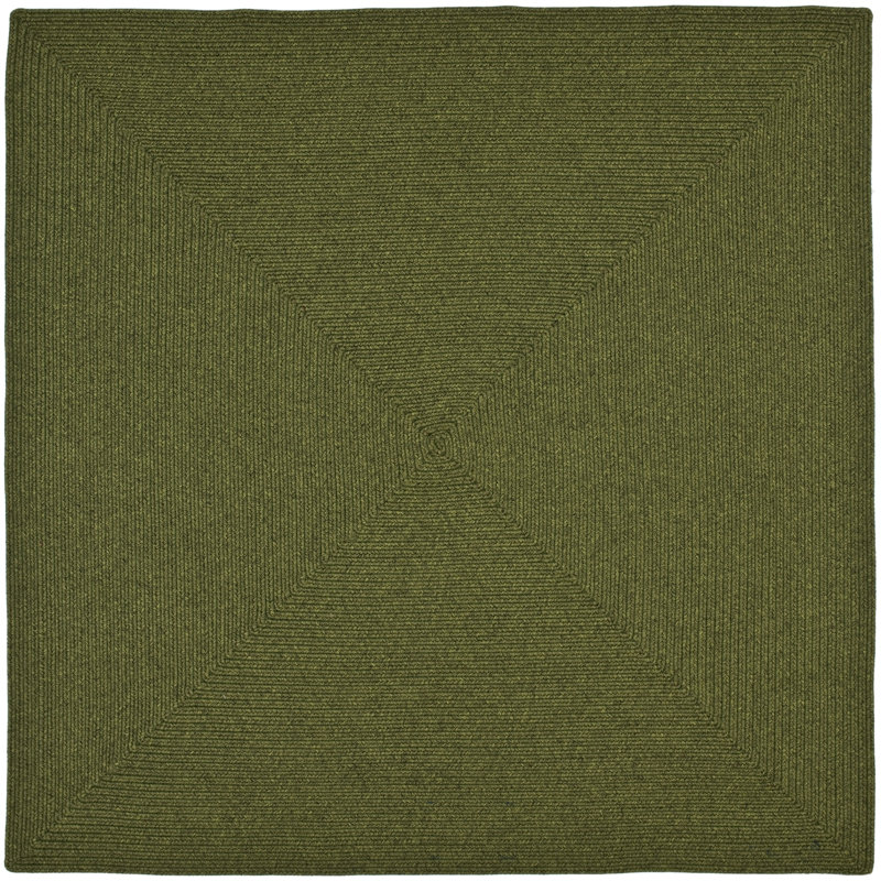 Garbrand Braided Hand Woven Performance Machine Washable Solid Color Indoor/Outdoor Area Rug, Square 8'