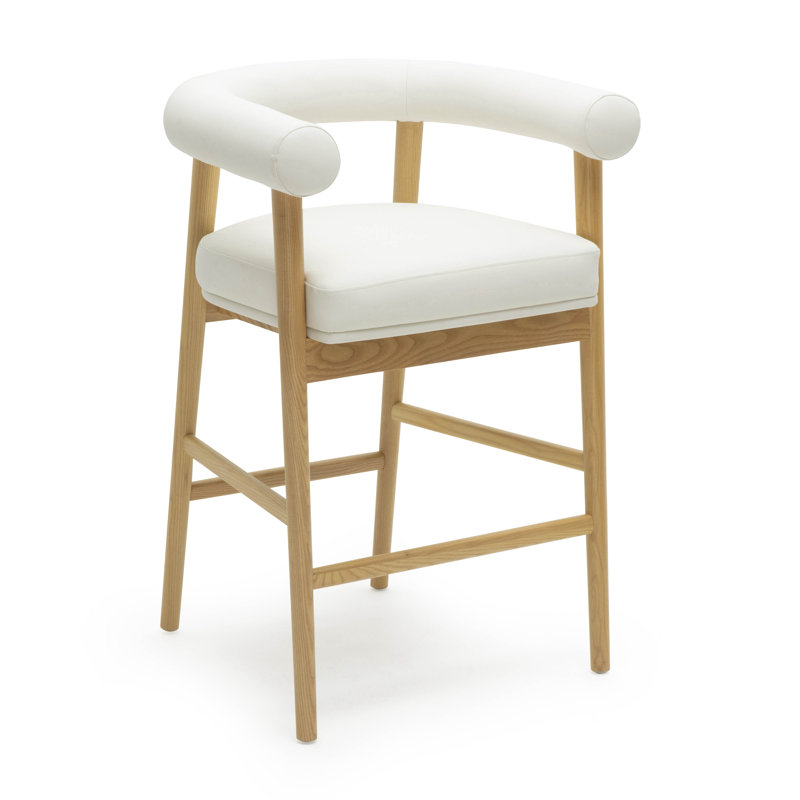 Spara Vegan Leather Counter Stool, White