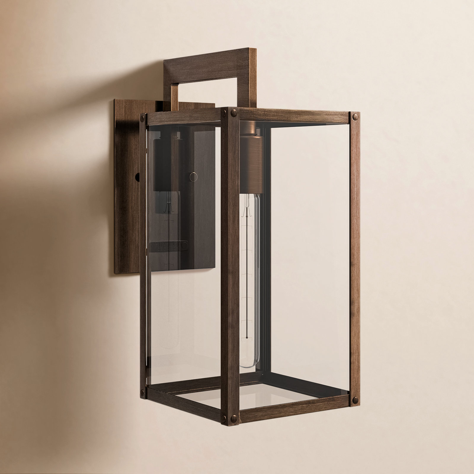 Caliana Single Light Outdoor Wall Light, Burnished Bronze, 13.25" H x 6" W x 9" D