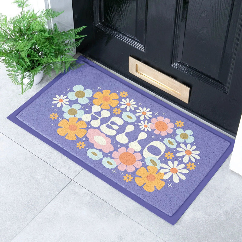 Non-Slip Floral Doormat, 16" x 28"