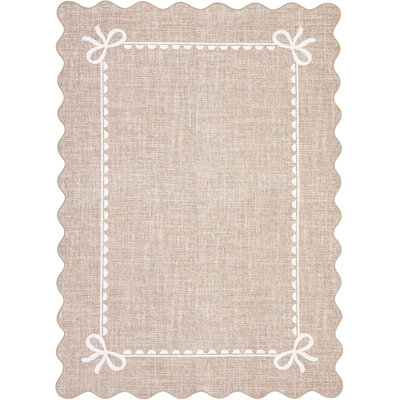 Tapis festonné lavable à nœuds pour chambre de bébé et couloir