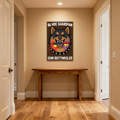 Animals Blade Guardian Gun Rottweiler Dog With Knife