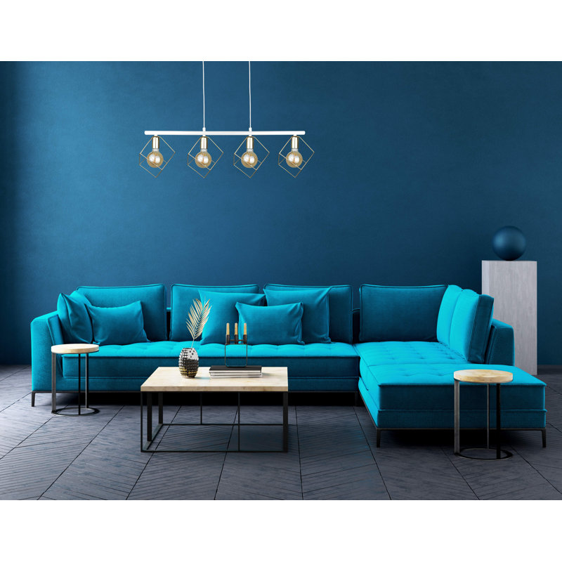 Antaneisha 4 - Light Kitchen Island Pendant, Gold, White/Gold