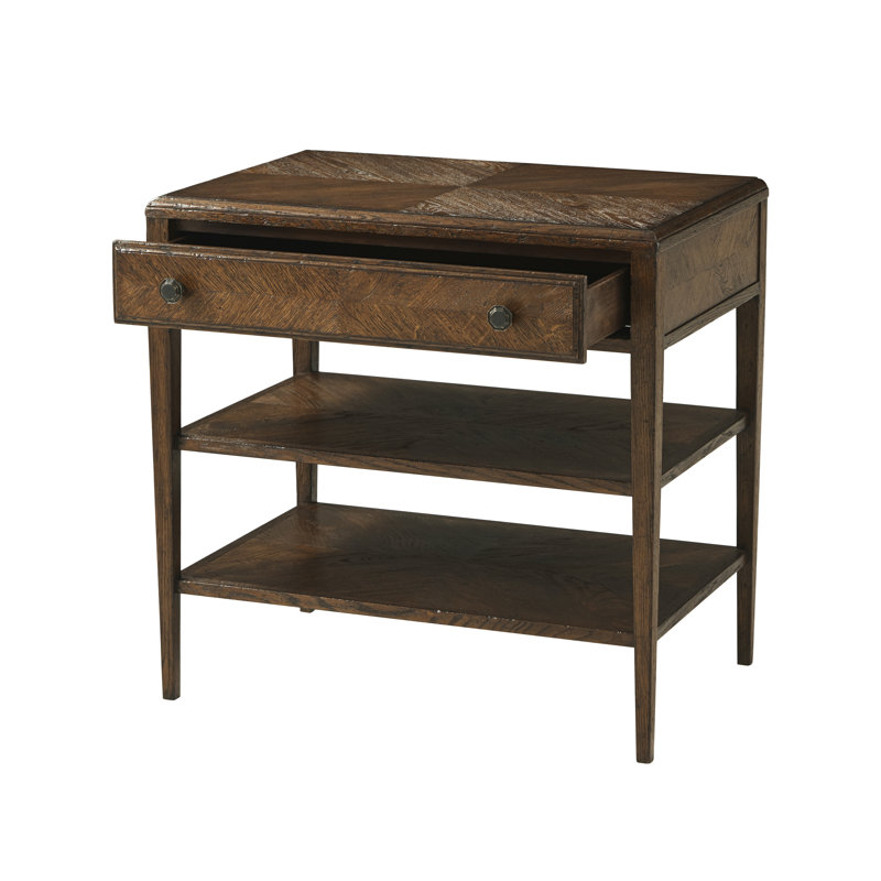 Nova 1 - Drawer Solid Wood Nightstand, Dusk Brown