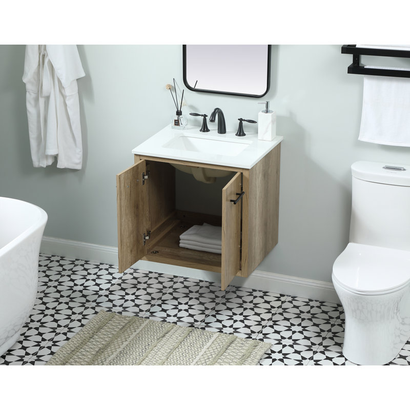 Ensemble de meuble-lavabo simple 24 po Cyrus, Chêne naturel