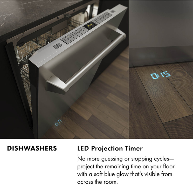 ZLINE Autograph Edition 24" Touch Control Tall Tub Dishwasher in Fingerprint Resistant Stainless Steel, Black