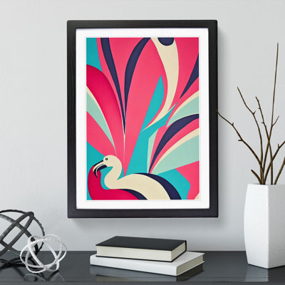 Flamingo in Abstract No.2 - Framed Print