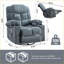 Fauteuils inclinables avec massage et amp; Chaleur, fauteuil inclinable berçant surdimensionné avec 2 porte-gobelets, port USB | Bleu marine | Métal Bois