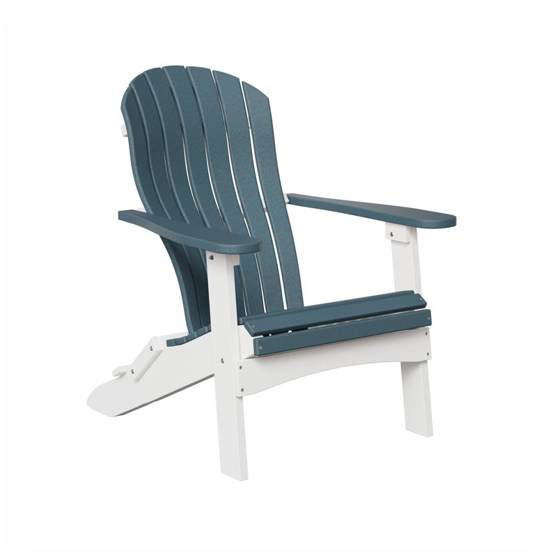 Berlin Gardens Contour Folding Adirondack Chair, Slate with White