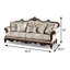 Canapé traditionnel l 90,4 po, cerisier foncé / beige-728349601