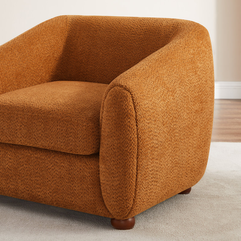 Mykel Upholstered Accent Chair, Curry Polyester