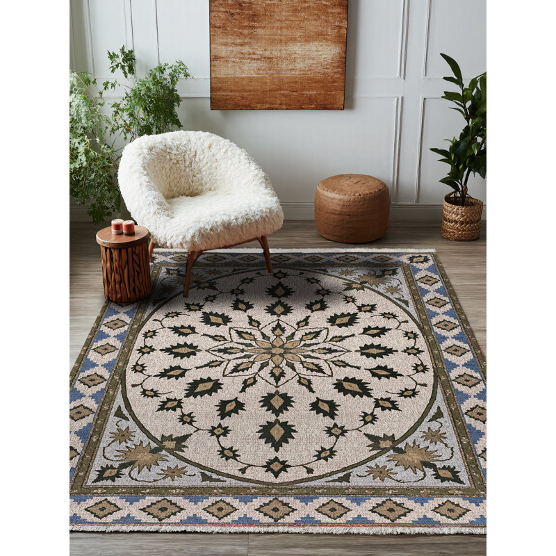 Tapis marocain beige en coton et polyester à imprimé numérique Isabel Collection, Tapis de couloir 4 pi x 16 pi 5 po