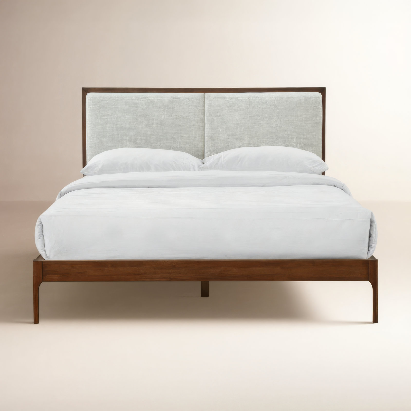 Chisa Upholstered Bed, Queen, Walnut