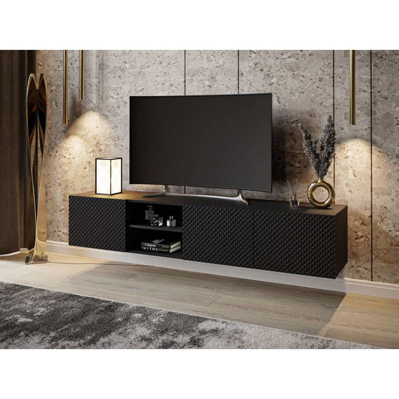 Retal Unfinished TV Stand for TVs up to 70", Black