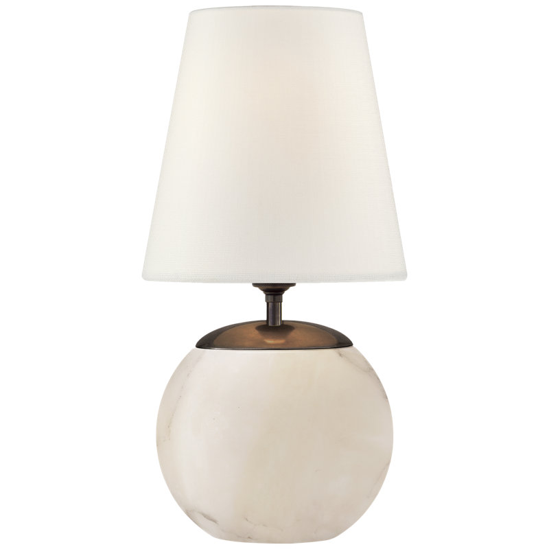 Thomas O'Brien Terri Round Accent Lamp, Alabaster, Fabric