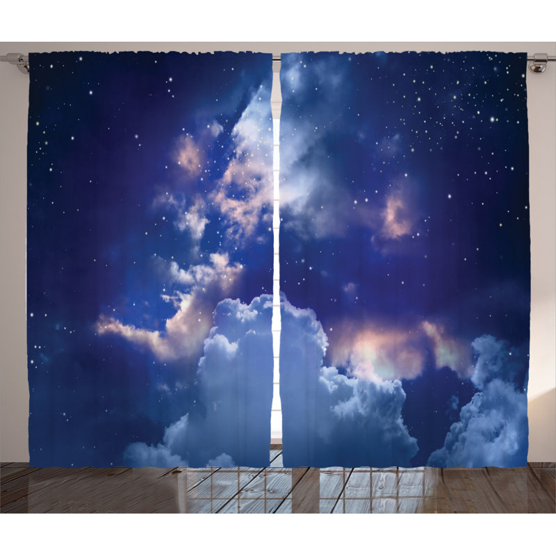 Space Semi-Sheer Rod Pocket Curtain Panels, 54" x 90"