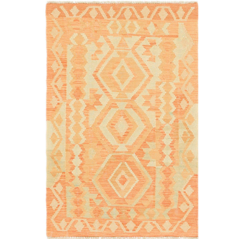 Tapis intérieur de la laine 2 pi 8 po x 4 pi en laine one-of-kind main-noué la new age Elland