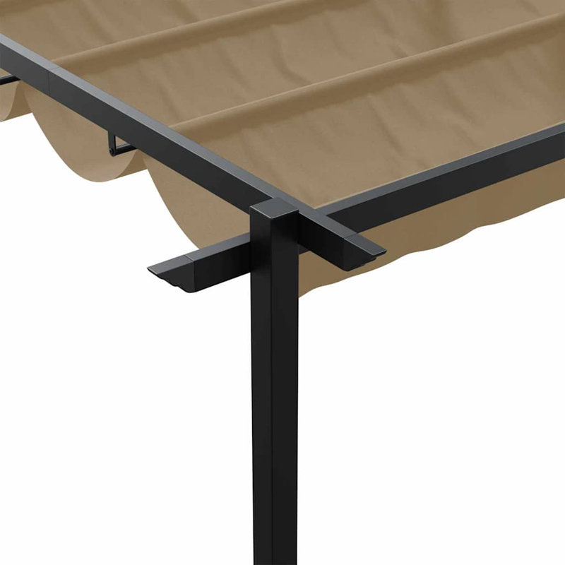  Wall Mounted Gazebo Anthracite Steel, 400" H x 400" W x 300" D, Taupe