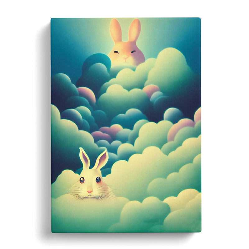 Rabbits In The Clouds - Wrapped Canvas, 50cm H x 35cm W x 3cm D