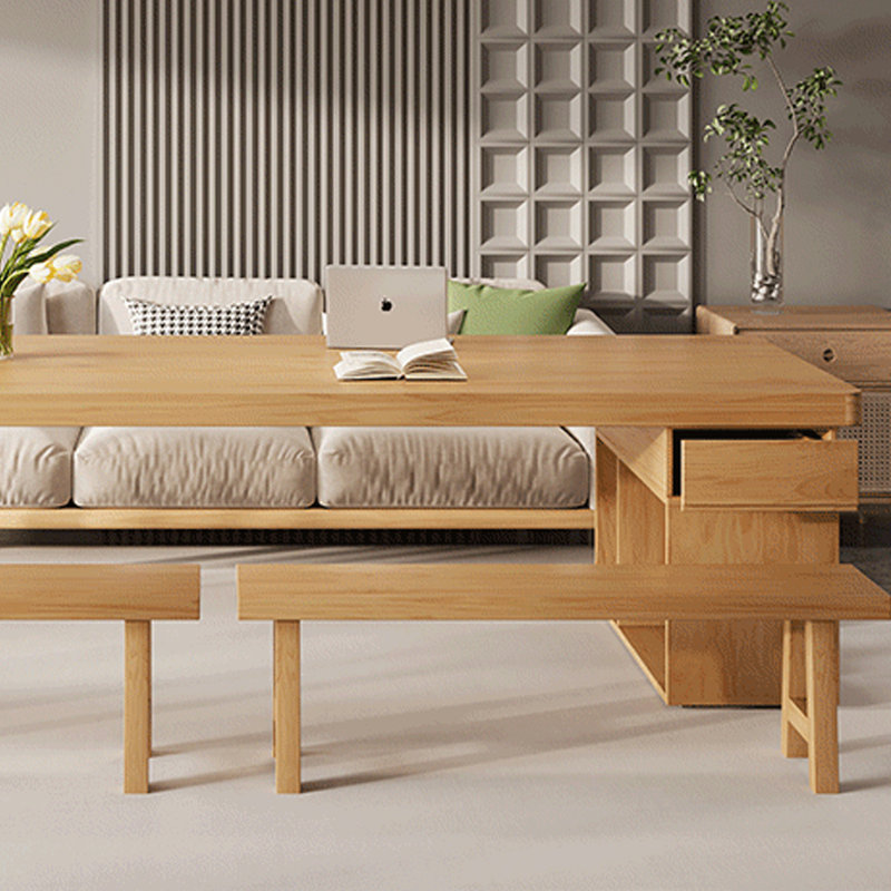 Grande table écologique en bois de frêne, H 29,52 po x L 55,11 po x l 27,55 po