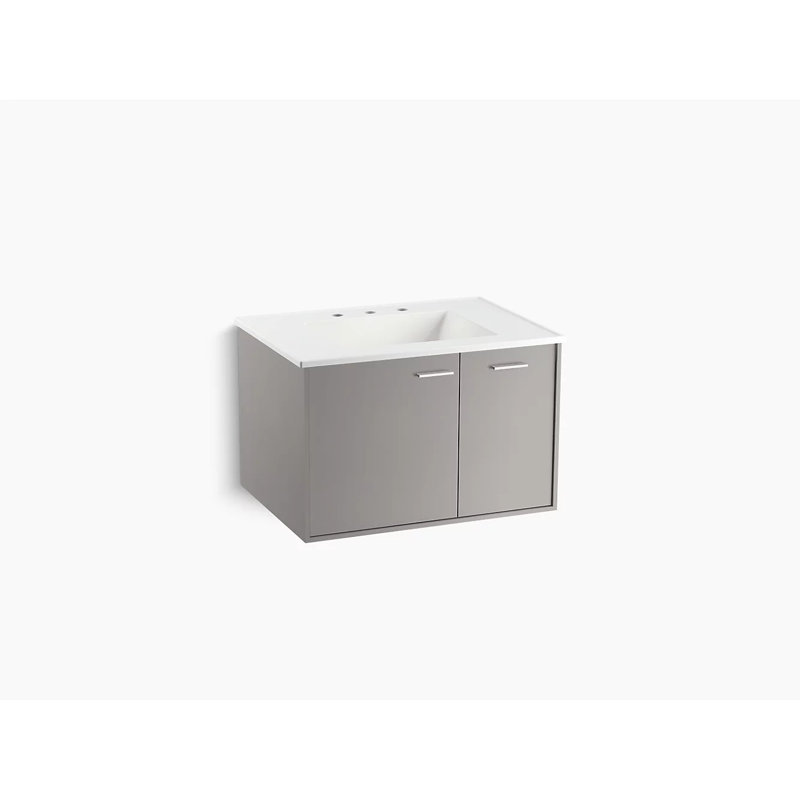 Jute 30" Vanity Base Only with 1 Door and 1 Drawer on Right, Mohair Gray