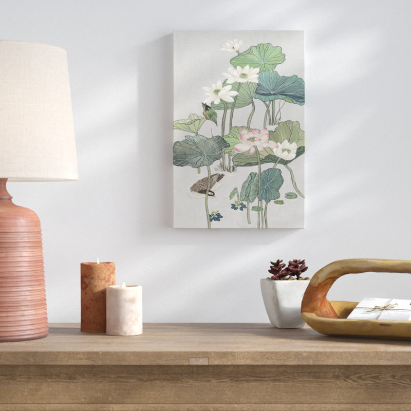 Lotus Pond II by Melissa Wang - Painting Print, Wrapped Canvas, 46cm H x 30cm W