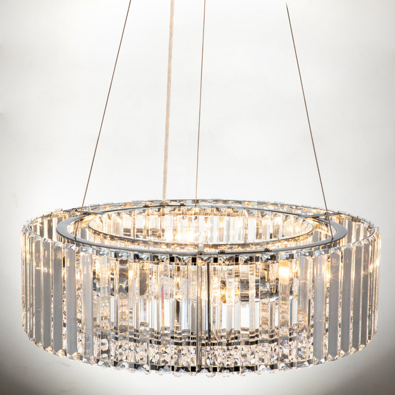 Craggie 6 - Light Round Crystal Chandelier, Black, 16cm H x 50cm W x 50cm D