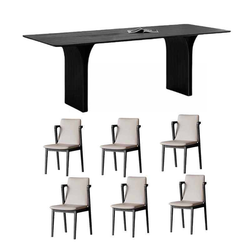 Table de salle à manger en bois massif pour un usage domestique, H 29,53 po x L 62,99 po x l 31,5 po