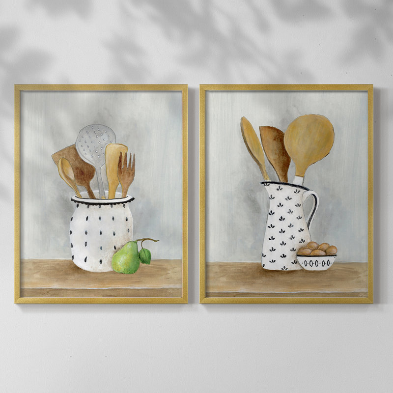 Impression encadrée I-Premium de Cottage Kitchen - prêt à être accroché - aucun clou requis - aucun clou requis, Doré