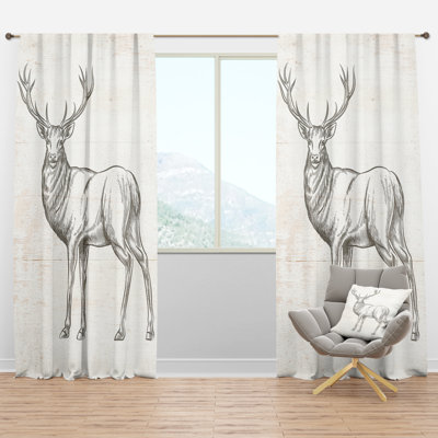 Rideau simple semi-transparent Deer Wild and Beautiful