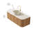 48" Wall Mounted Bathroom with Stone Pattern Round Ceramic Basin and 2 Drawers