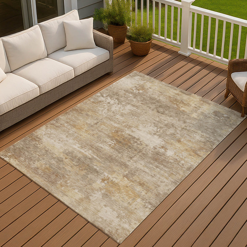 Machine Washable Indoor/Outdoor Chantille ACN2369 Abstract Rug, Rectangle 10' x 14'