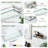 Brushed Nickel Glass Shelf With Stainless Steel Railing - 16 Inch-2101452308