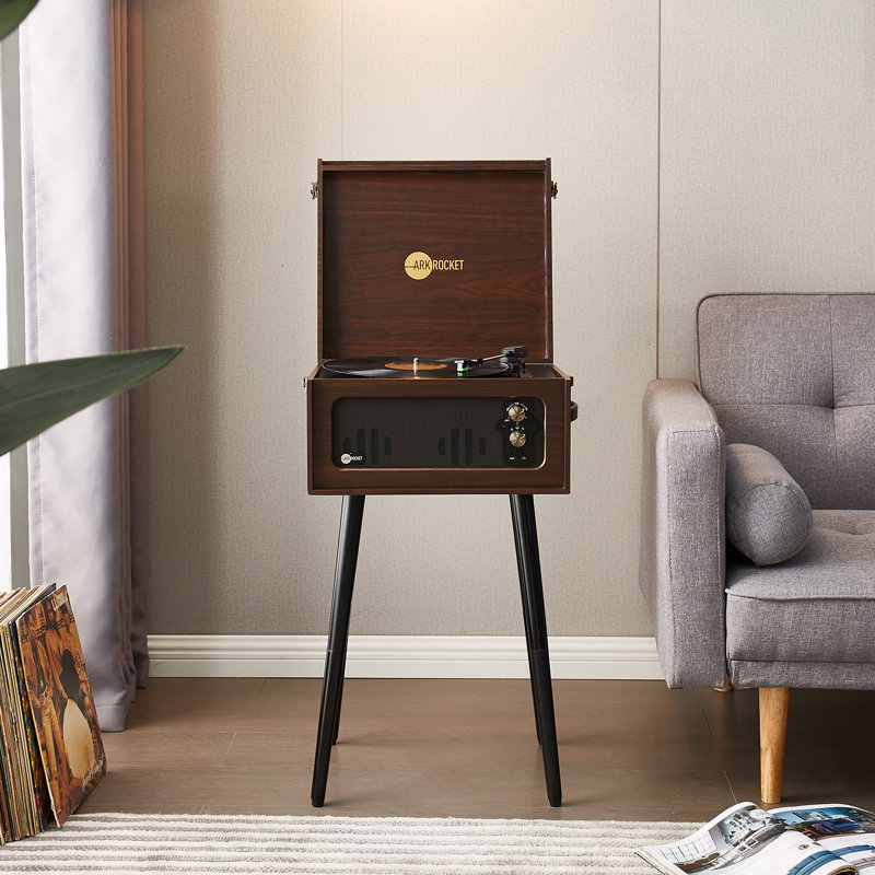 Support pour tourne-disque Bluetooth avec tourne-disque 3 vitesses Arkrocket Discovery II