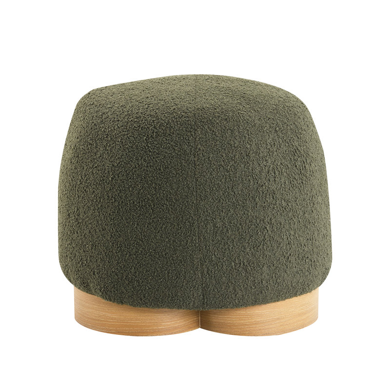 Repose-pieds moderne rembourré, Vert olive