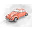 «Vintage Beetle», voiture rétro, homme des cavernes sur toile | Décoration intérieure