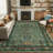  Kaldi Vintage Floral Washable Green 6X9 Area Rugs for Living Room Bedroom, Non Slip Oriental Low-Pile Rug for Entryway Dining Room Carpet-1714288559