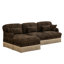 Canapé modulaire en chenille de 100 pouces en forme de L avec imprimé léopard, repose-pieds mobile, support ergonomique, siège profond et assemblage sans outil.-530573676-530573679