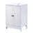 24'' White Bathroom Vanity With Ceramic Top With Door Back Storage