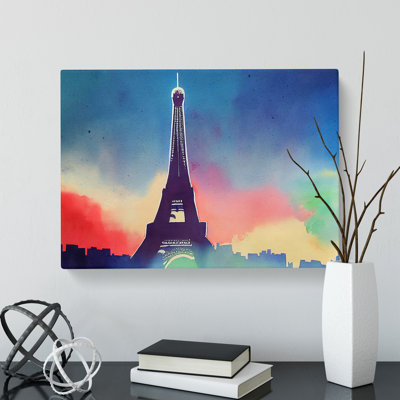 Eiffel Tower Watercolour - Wrapped Canvas