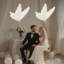 2 pièces élégante décoration de mariage lampe sur pied papillon à lumière ambiante en gaze dorée et lumière blanche-1898595367