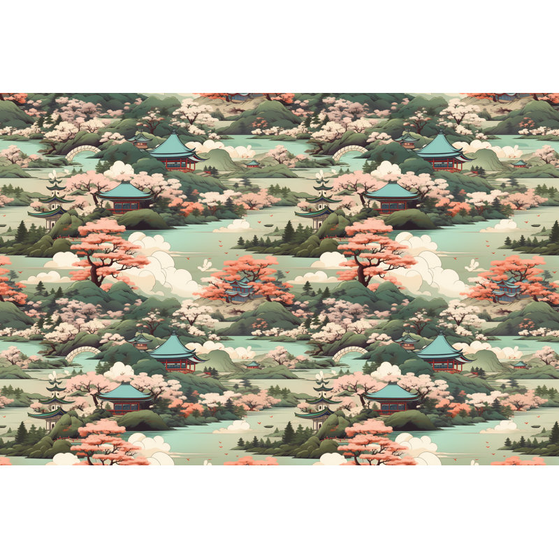 Cherry Blossom Landscape Comforter, Twin Comforter