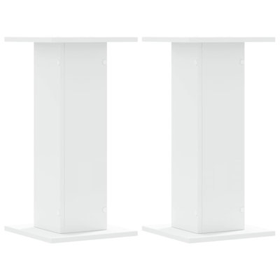 Speaker Stands Set of 2 White 11.8 x 11.8 x 23.6 in Engineered Wood Audio Speaker Stands