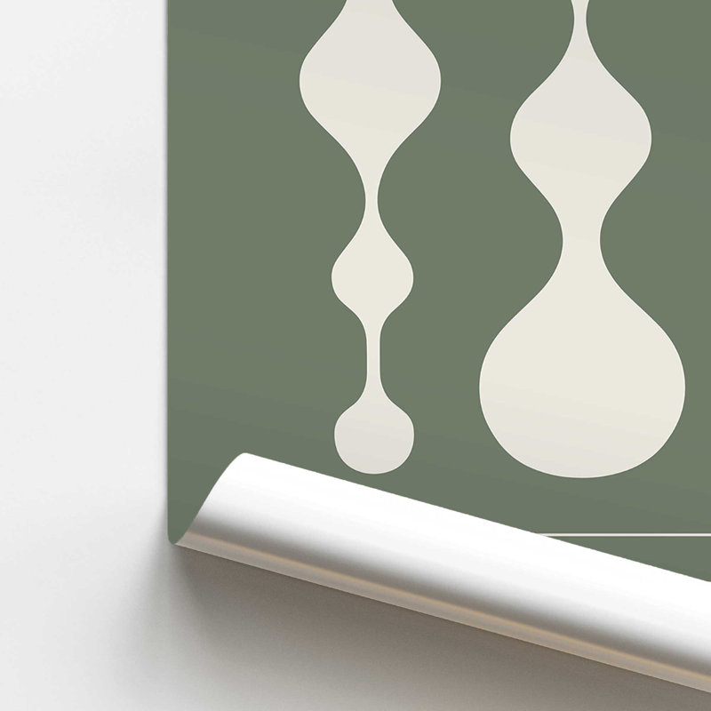 Green Retro Bauhaus Poster II Print, 20" H x 16" W x 0.1" D, Frameless Print