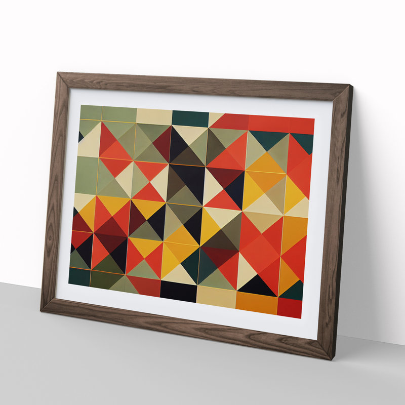 Impactful Abstract - Single Picture Frame Print, 34cm H x 46cm W x 2cm D, Walnut
